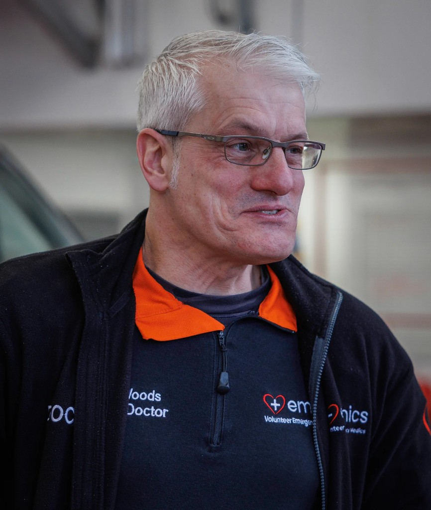 Dr Matthew Woods in EMICS uniform