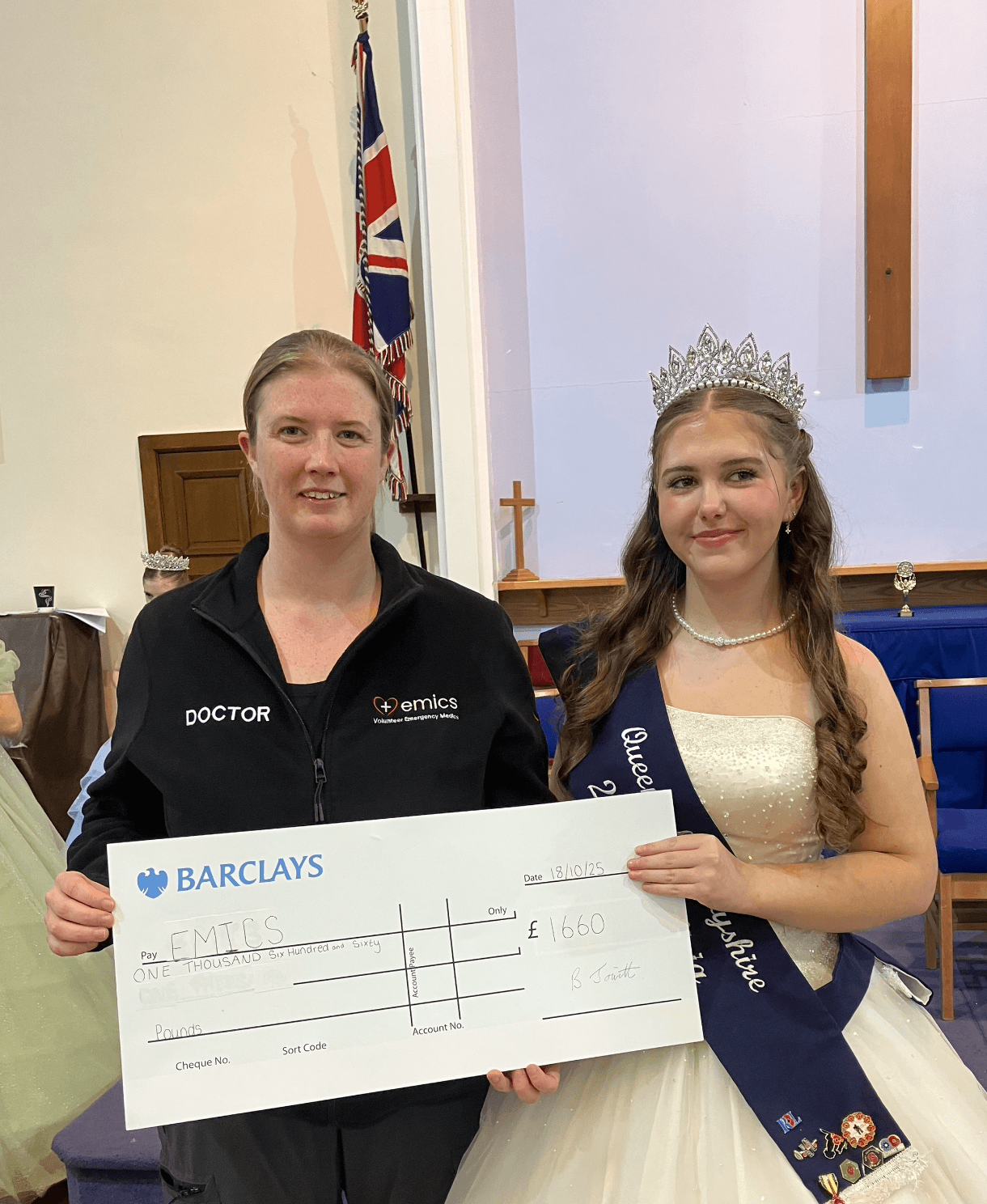 Derbyshire Carnival Queen raises £1,660 for EMICS